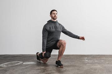 Dark / Grey Nobull Performance Zip-Up Men's Hoodie | CA E1555B